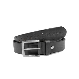 Red Bridge Men's Genuine Leather Belt Scratched, black