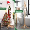 kiplant Coat Rack Freestanding, Bamboo Wood Coat Stand with 8