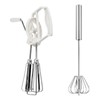 2 PCS Egg Beaters Hand Crank, Manual Egg Whisker Set