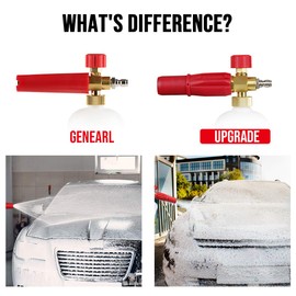 YAMATIC Heavy Duty Foam Cannon Professional Car Wash Pressure Washer Jet Wash 1/4" Quick Connect Adjustable Snow Foam Lance with 5 Nozzle Tips