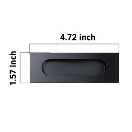 Septe 2 Pack 120mm Flush Sliding Closet Door Pulls, Pocket Door Handles,recessed Door Pull(Black)