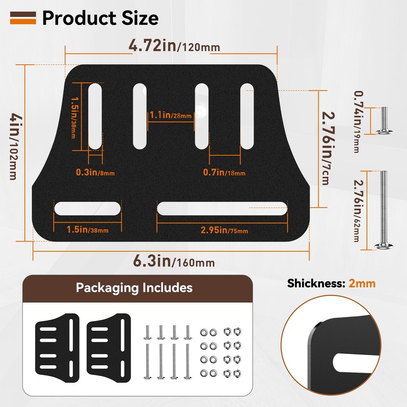 YUEYIN Headboard Adapter Bracket for Connecting and Adjusting Bed Frame