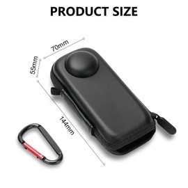 Ainiv Carrying Case for Insta360 X4, Portable Lens Protector Storage Bag, Mini Carrying Hard Shell Travel Storage Case, Black Storage Box Handbag with Carabiner for Insta360 X4 Camera Accessories