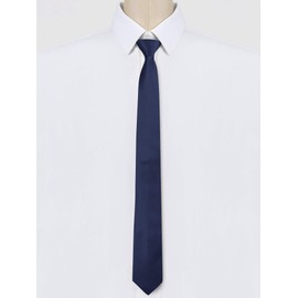 Allegra K Men's Pre-Tied Fine Adjustable Zipper Stripe Tie Tie Tie, navy blue