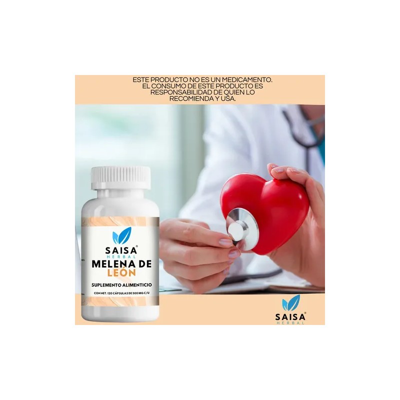 Hongo Melena De León 240 Cápsulas Lions Mane Mushroom Supplement,