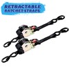 ANLULOAD Retractable Ratchet Strap,（1In*9.84Ft） S Hook Retractable Tie Down Strap