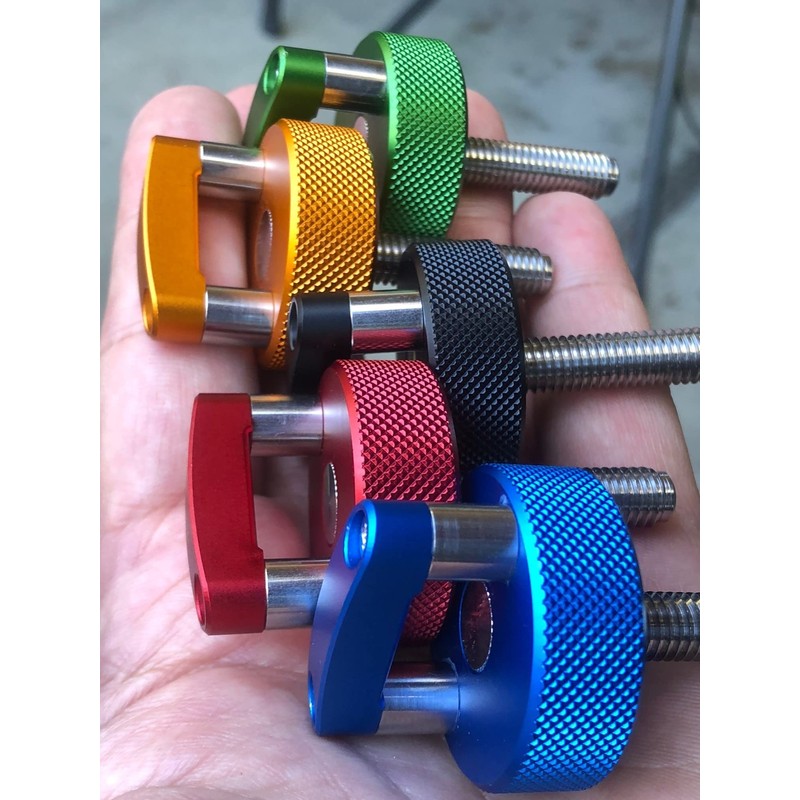 ROCKWORKX Billet Aluminum JKU Hard Top Quick Removal Fastener Thumb