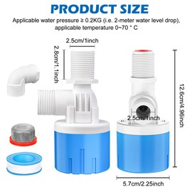 3/4 Inch Automatic Float Valve, Float Valve for Water Tank Pool, Water Level Control Valve, Automatic Water Level Control Filling Valve with Filter for Fish Tank, Swimming Pool, Livestock Trough