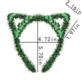 Kefley St Patrick's Day Clover Shamrock Headband Green Cat Ear Headband Hairband for Costume Party Cheerleader Festival Headpiece Saint Patrick's Day Hair Accessories Ornaments Headwear