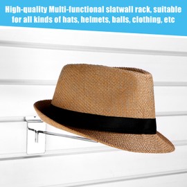 Kigley 6 Pcs Hat Display Wall Mount, Metal Hat Helmet Rack Retail Store Display Shelves Organizer, Slat Wall Accessories for Home Retail Shop Racks Craft Show Garage (Black)