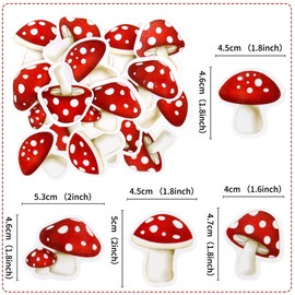 Blumomon 40Pcs Pre-Cut Edible Mushroom Cupcake Toppers Garden Party Cupcake Decoration Picks Mushroo Theme Birthday Baby Shower Party Decoration Supplies