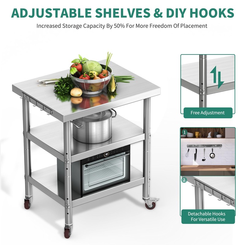 YITAHOME NSF Stainless Steel Table, 30" X 24" Work Table