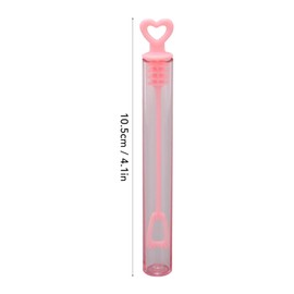 10Pcs Pink Heart Shaped Transparent Bubble Wands for Party Wedding Holiday, Portable Durable Plastic Bubble Sticks