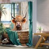 Vengaot Highland Cow Summer Shower Curtain 60Wx72L Inch Funny Cute