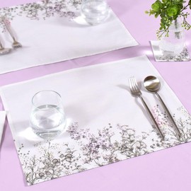Style Decor W2805010 Placemat, 100% Cotton, Set of 2, Washable, Fabric, 13.8 x 17.3 inches (35 x 44 cm), Standard, Floral Garden