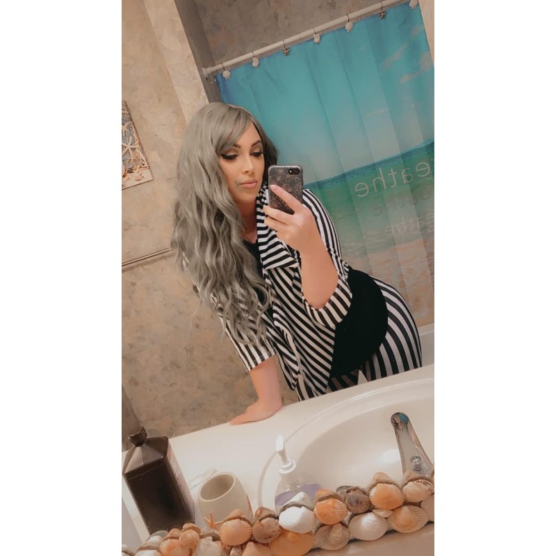 Loxdonz Women's ¾ Sleeves Stripes Print Open Front Waterfall Crop