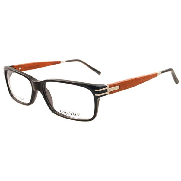 Caviar 1510 Eyeglasses Wood C24 Shiny Black Men's Frames Authentic New