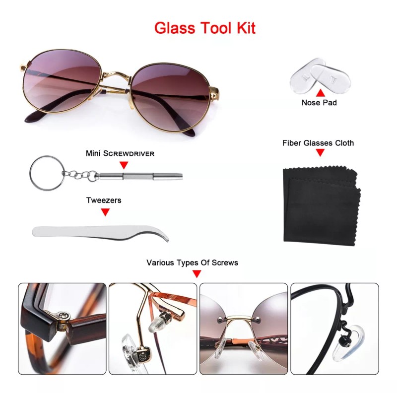 Dokpav Kit De Reparación De Gafas Tornillo Para Gafas Tuercas