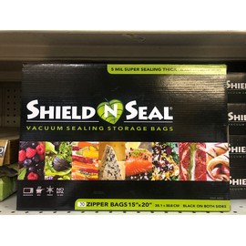 Shield N Seal 15x20 Vacuum Sealing Storage Bag ZIPPER 30pc (BLK/BLK, SNS4000)