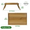 VaeFae Acacia Bed Table Tray, Wooden Breakfast Tray with Folding