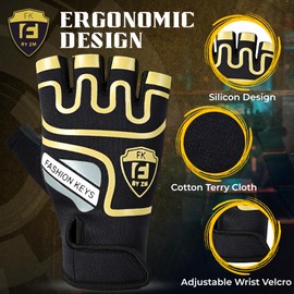 FK by ZM Workout gloves GYM Weight Lifting Gloves for Men & Women, Anti-Slip Palm Protection for Rowing, Exercise, Bodybuilding, Powerlifting and Training Gloves (Olive, L)