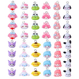 TBFYS 48PCS Cute Cartoon Resin Charms for Jewelry Making, 3D Mini Animal Charms Pendant for DIY Craft Earrings Bracelet Necklace 12Styles (solid)