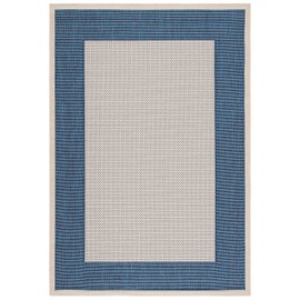 SAFAVIEH Courtyard Collection 2'7" x 5' Beige/Navy CY7987 Indoor/ Outdoor Waterproof Easy Cleaning Patio Backyard Mudroom Area Rug