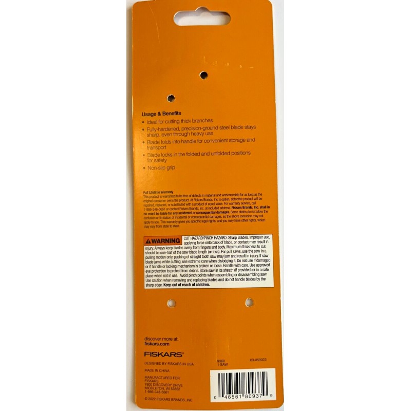 Fiskars Folding Saw 7" Razor Sharp Blade - New in