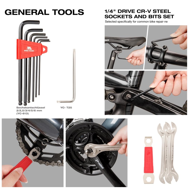 Bike Hand Bicycle Tool Kit Professional Repair Kit with Chain