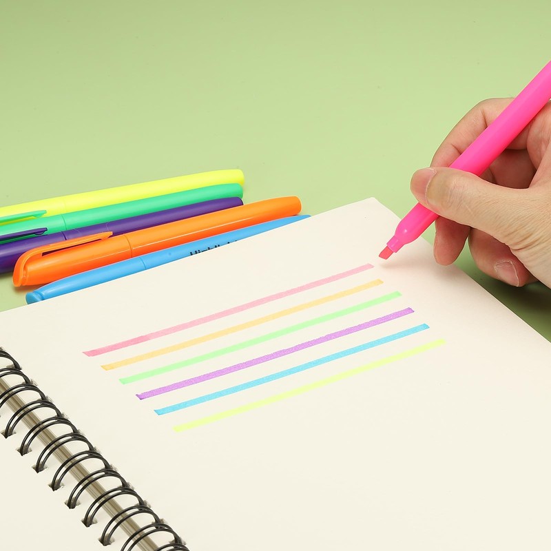 PATIKIL 12 Pack Yellow Highlighter Pen Neon Clear View Bright