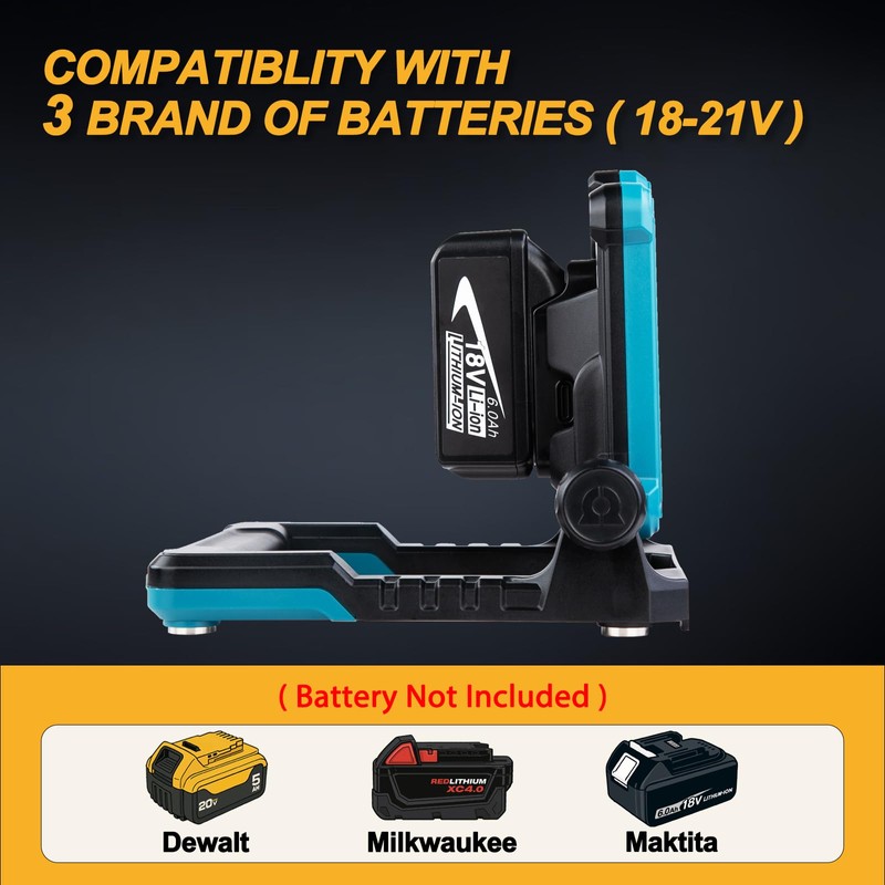 DAYATECH Cordless LED Work Light Compatible with Makita 18-20V Battery,