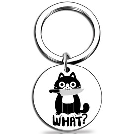OEHEDOU Cute Black Cat Keychain Funny White Elephant Gifts For Adults Christmas Gifts For Girls Boys Women Men Stocking Stuffers For Adults Men Women Funny Gifts For Cat Lovers Cat Owners