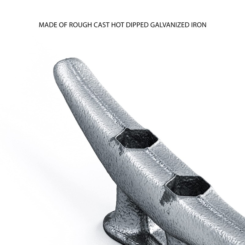 Simplified Living 4" Dock Cleat, Weatherproof Galvanized Cast Iron Boat