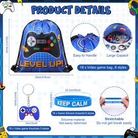 140 Pcs Video Game Party Favors Gamer Birthday Supplies