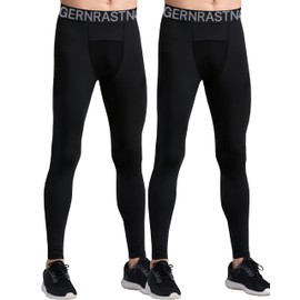 Geanrastn Boys Leggings Quick Dry Youth Compression Pants Tights Athletic Pants Sports for Kids 2 Pack L