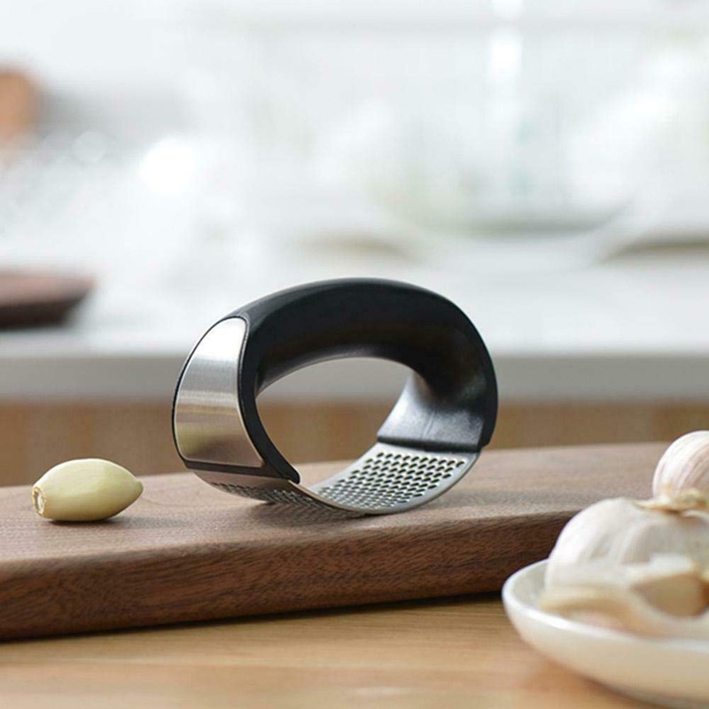 Stainless Steel Garlic Press Crusher Manual Rocking Mincer Squeezer Kitchen