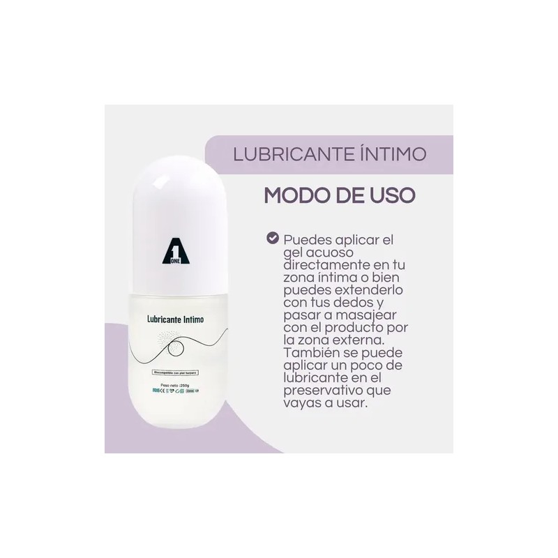 Lubricante Intimo Gel Base Agua Sabor Y Aroma Natural 250ml