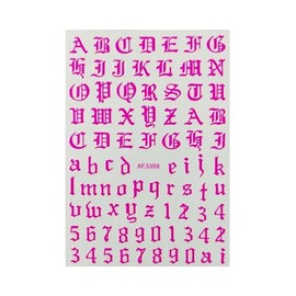 Generic English Letter Number Nail Sticker Laser Gold Latin Decal Rose Red Nail Wraps Stickers Manicure Supplies for Women Nails Full Long Lasting Easy Apply and Remove