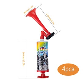 Handheld Air Horn,WideSmart 4PCS Air Horns,Handheld Pumps Super Louds,Noise Maker for For Sports Events, Festivals, Camping & More, Multi-Functional Air Horn For Car, Marine & Boat Enthusiasts