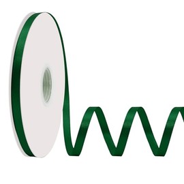 Loomjoyz Double Face Forest Green Satin Ribbon 3/8 Inch 100 Yard Satin Ribbon Craft Fabric Ribbon for Gift Wrapping Bouquet Wedding Party Decorations