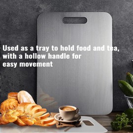 2025 New Ugrade Titanium Cutting Board - Titanium Cutting Boards for Kitchen Steel Metal Cutting Board Outdoor BBQ Party Perfect for Cutting Meat Vegetables Cheese Cutting (Medium)