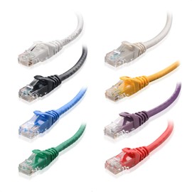 Cable Matters Cable Ethernet Cat5e Corto sin enganches Combinado de 8 Colores (Cable Cat5e, Cable Cat 5e) 7 pies