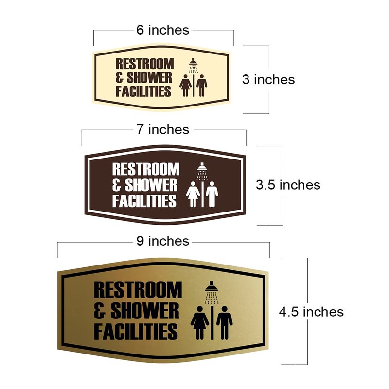 Fancy Restroom & Shower Facilities Sign (Black) - Medium