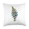 Polygon Art Foxglove Digitalis Floriculture Foxgloves Throw Pillow