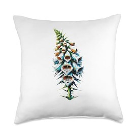 Polygon Art Foxglove Digitalis Floriculture Foxgloves Throw Pillow