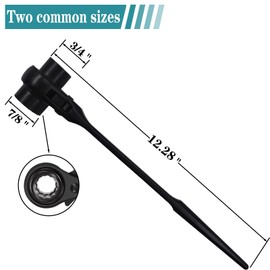groword Reversible Ratcheting Wrench,Including 3/4",7/8" OR 19mm,22mm,12 Point Double Ended Socket Ratcheting Podger Scaffold Spud Wrench（Black）