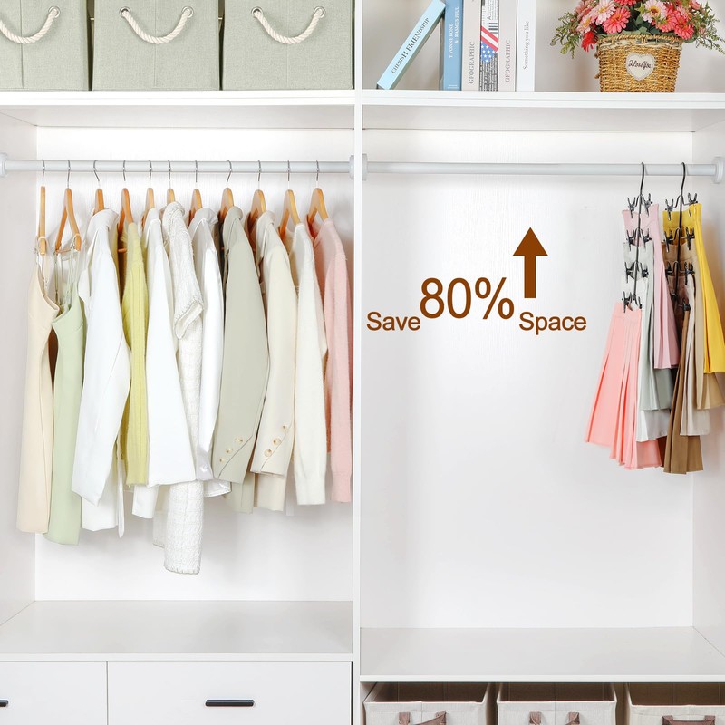 TOPIA HANGER 4 Tier Black Skirt Hangers for Women, Pants