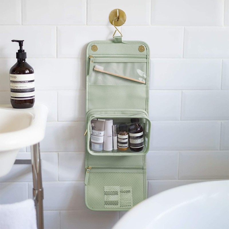 Stackers Small Hanging Toiletry Bag, Sage Green