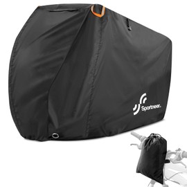 Sportneer Bicycle Cover, Waterproof, Thick, Tear Resistant, 210T Rainproof, UV Protection, Keyhole Anti-Theft, Lock Hole, Up to 29 Inches, Hanging Storage Bag, 2024 Edition, No Removal Required