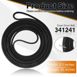 Threlaco 8 Pack 341241 Clothes Dryer Drum Belt Dryer Compatible with Kenmore Roper Amana Dryers Replaces FSP341241 8066065 694088 31001026 AP2946843 W10127457 PS346995